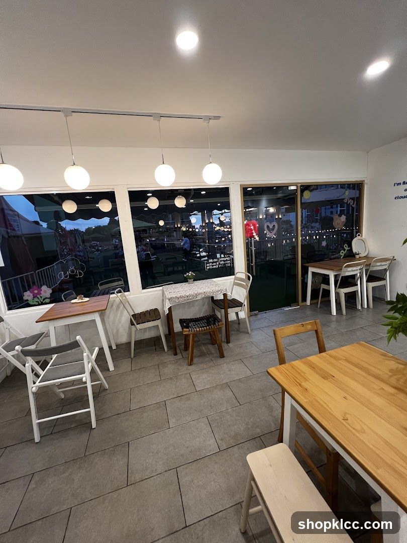 Interior of a small cafe or restaurant