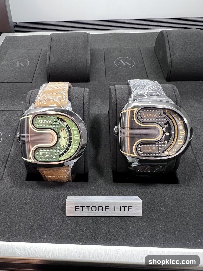 Two watches on display