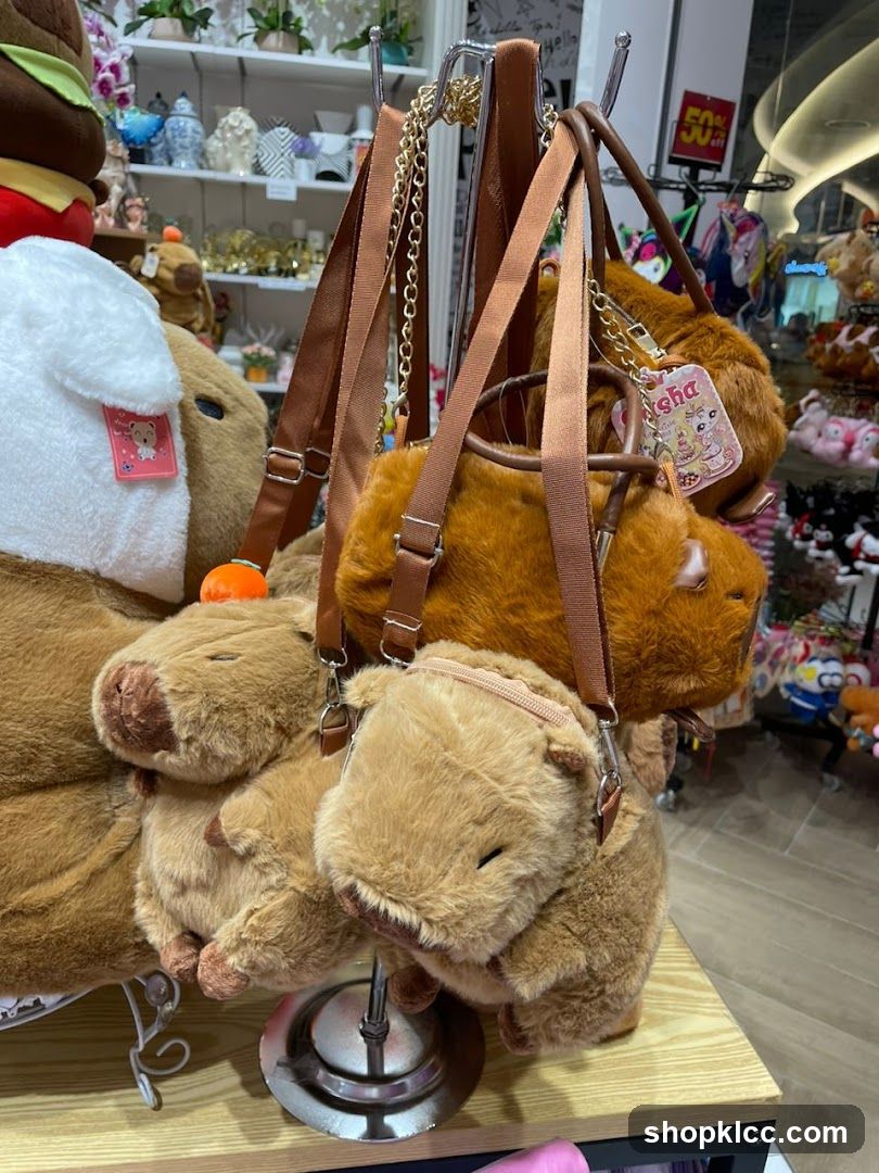 Plush Capybara Bags and Toys