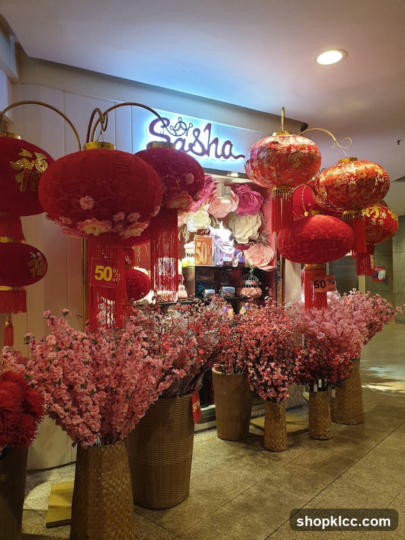 Storefront decorated for Lunar New Year
