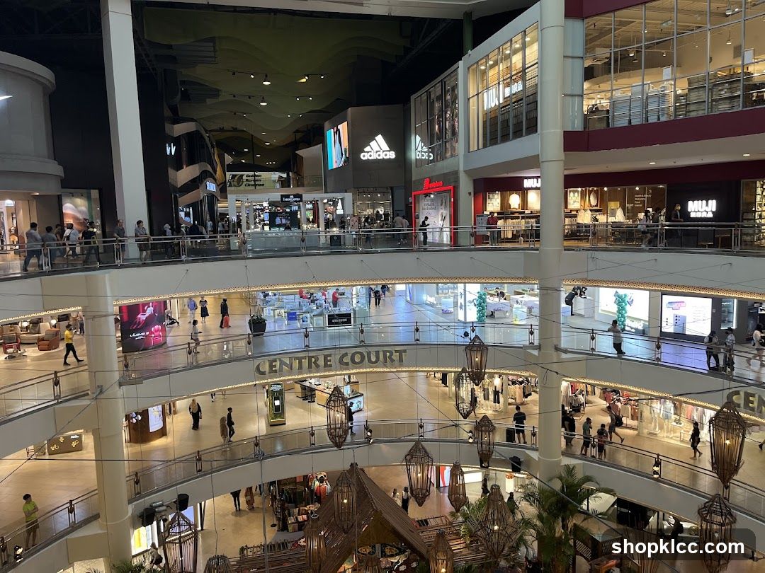 Interior of a multi-level shopping mall