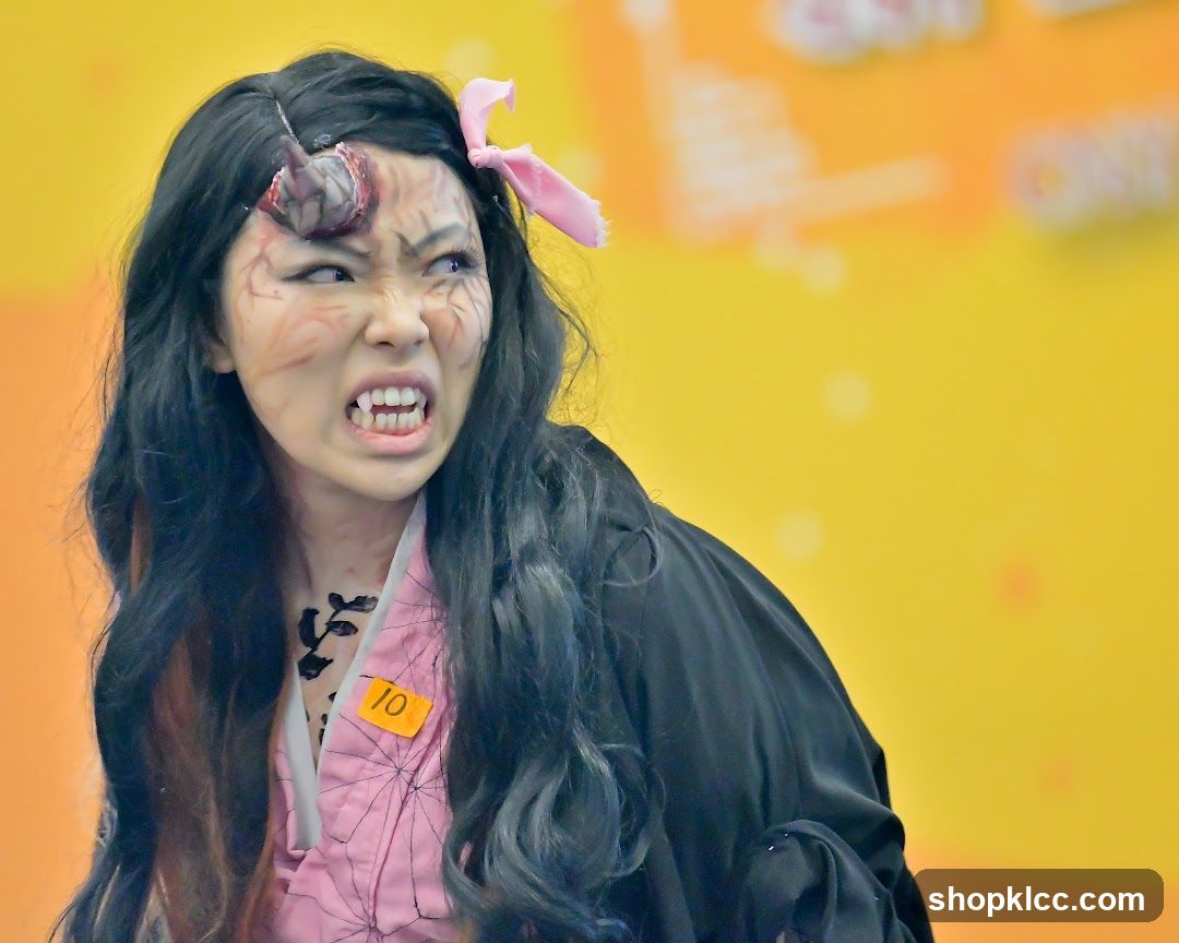 Cosplayer with Demon Makeup