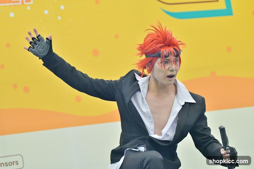 Cosplayer in Black Suit