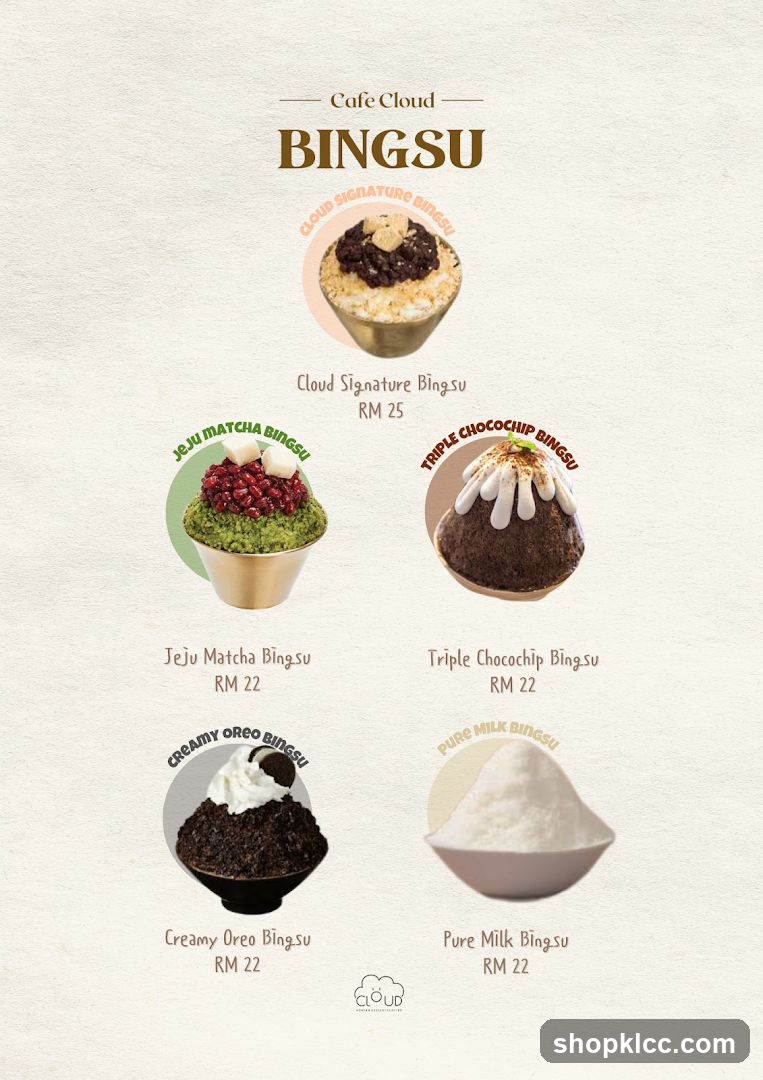 Cafe Cloud Bingsu Menu
