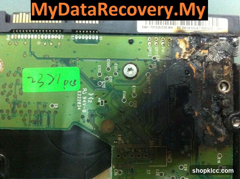 Damaged Hard Drive Circuit Board
