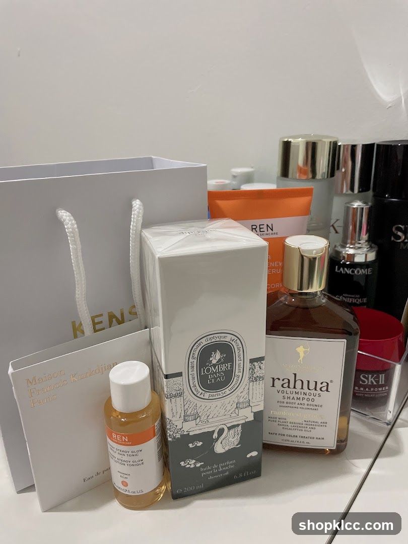 Assortment of beauty products