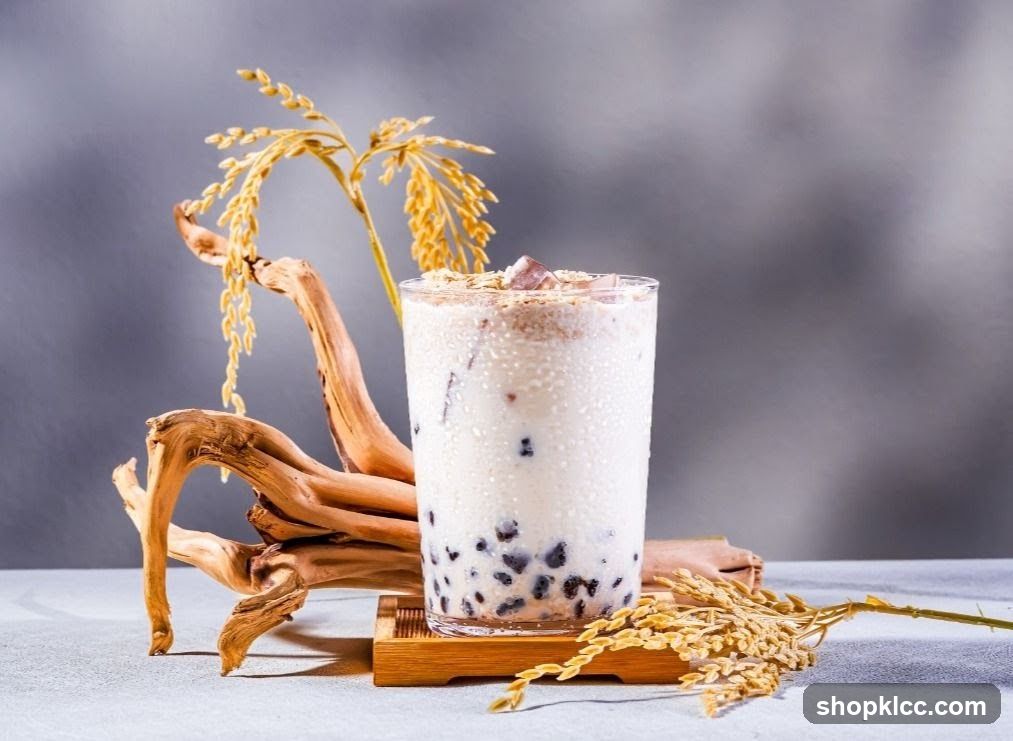 Bubble Tea with Oats and Rice Grains