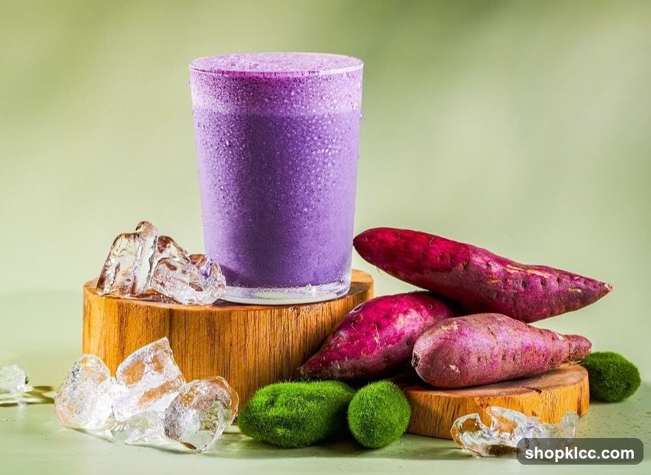 Purple Sweet Potato Smoothie with Fresh Ingredients