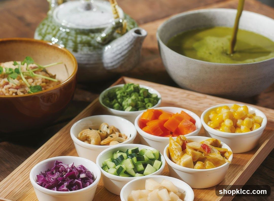 Assortment of Ingredients and Soup