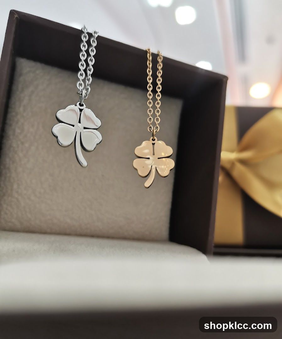 Four-Leaf Clover Necklaces in Display Box