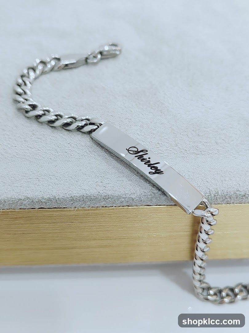 Personalized Silver Chain Bracelet