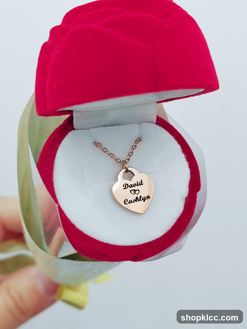 Personalized Heart Necklace in Gift Box