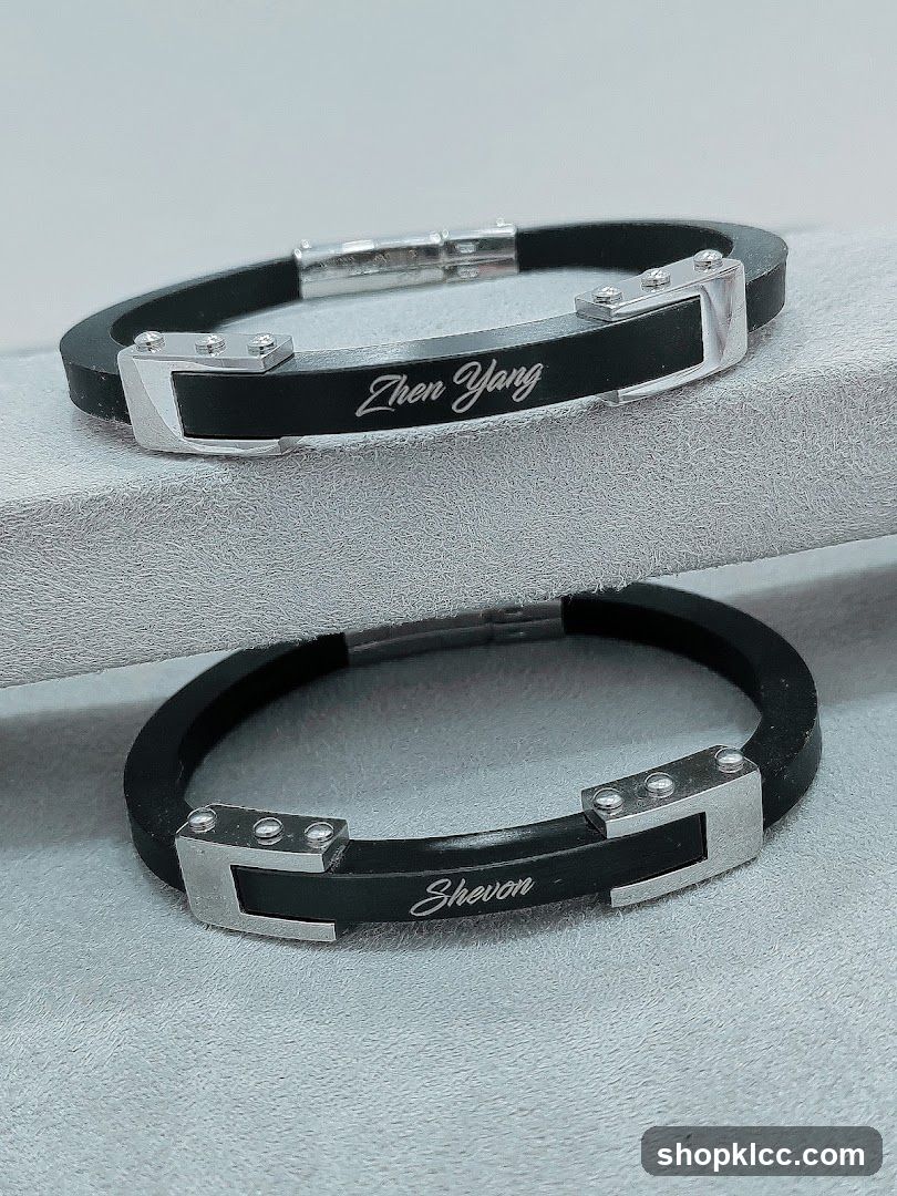 Personalized Leather Bracelets Display