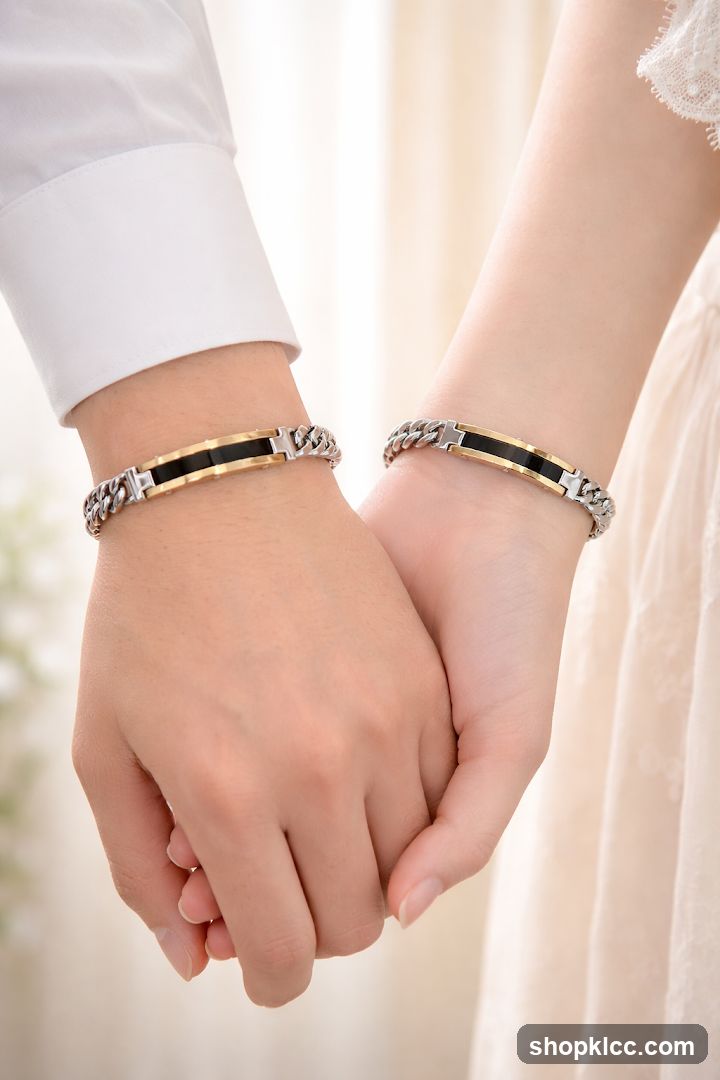 Couple Holding Hands with Bracelets