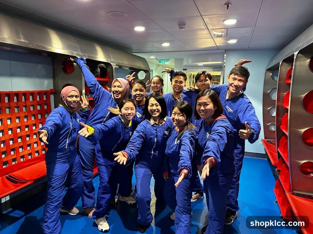 Group in blue jumpsuits