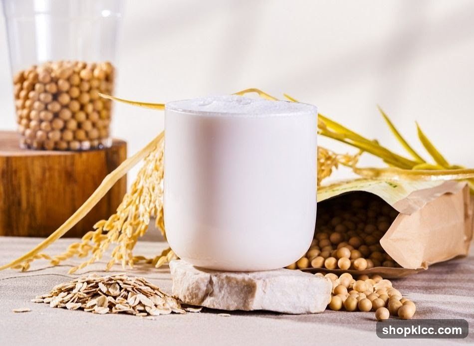 Soy milk with oats and soybeans