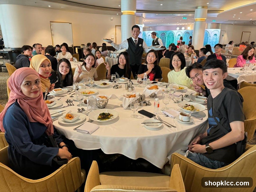 Group dining at a restaurant