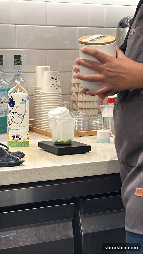 Barista preparing a drink