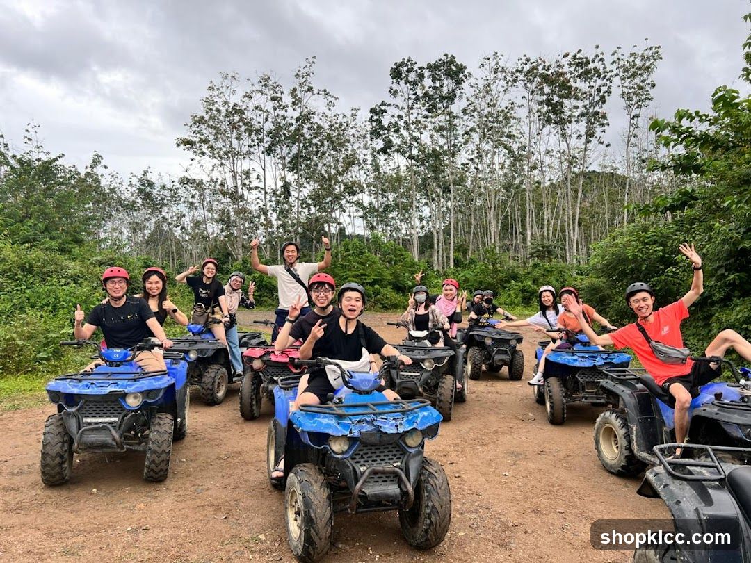 Group of people riding ATVs