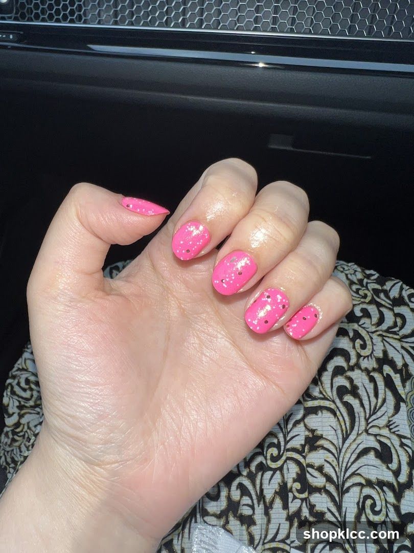 Pink Nails with Glitter