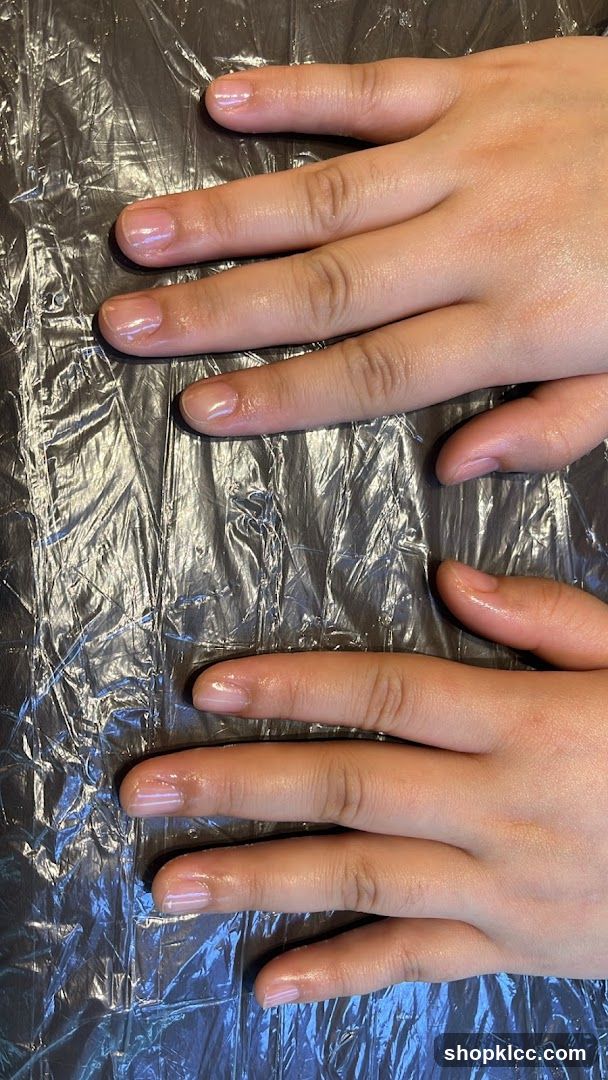 Hands with Clear Nail Polish