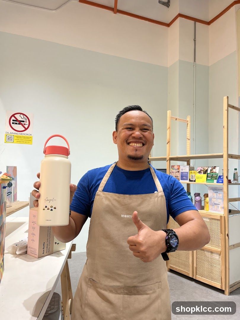 Man holding a water bottle