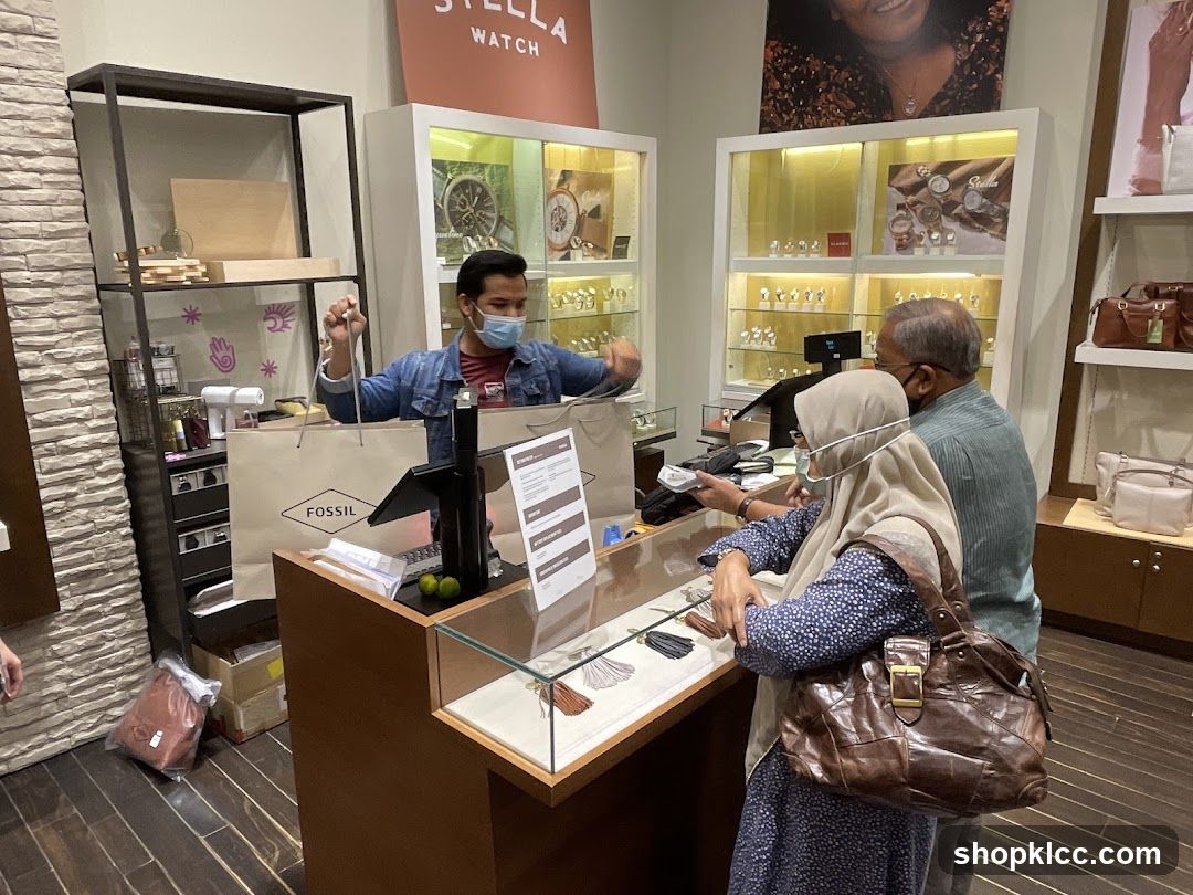 Customers at a Fossil Store