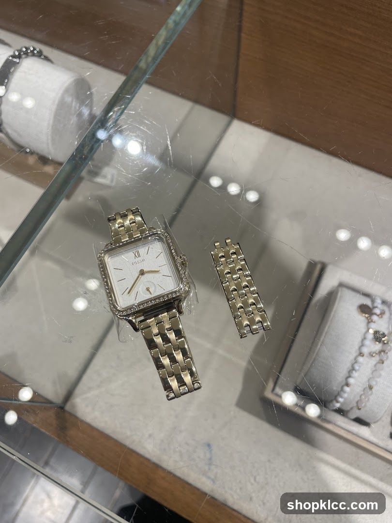 Gold Watch and Bracelet Display