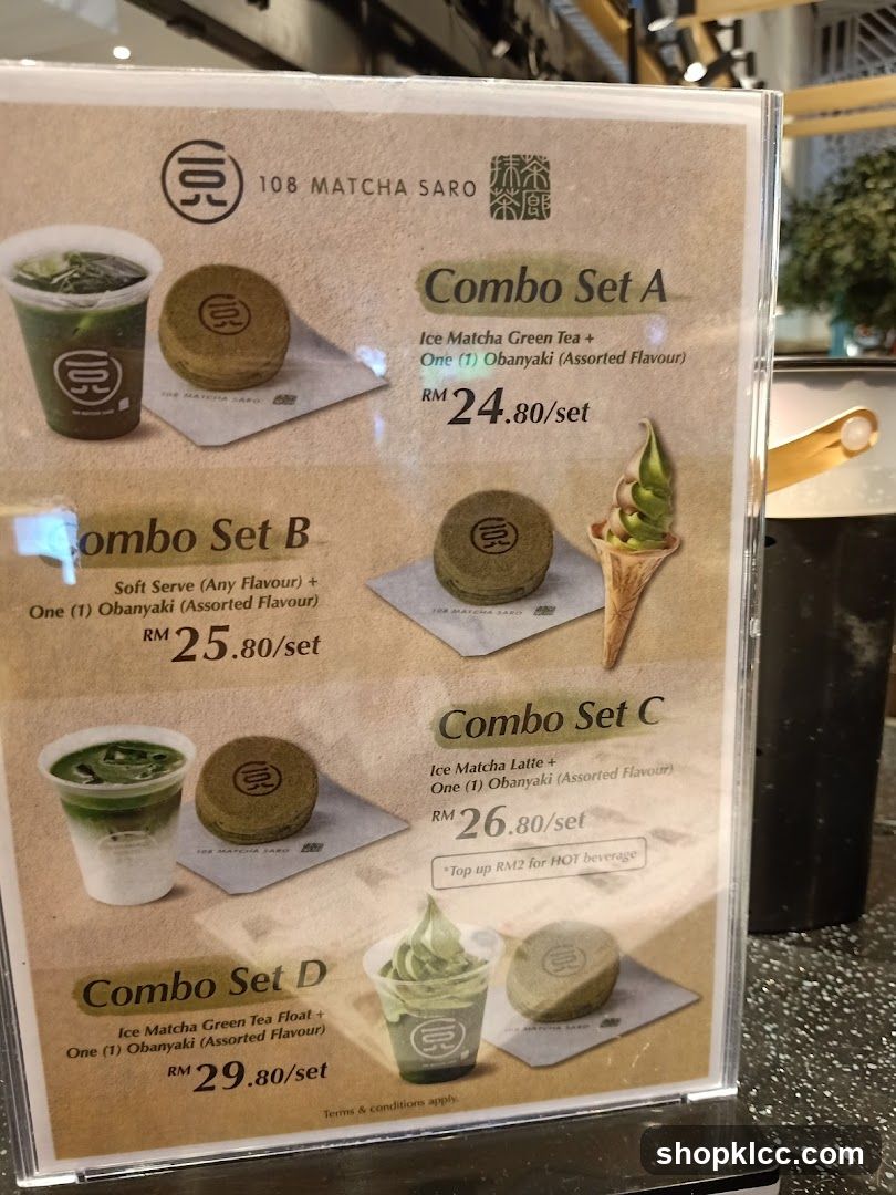 108 Matcha Saro Menu