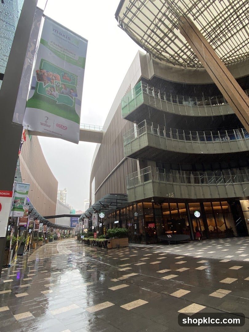 Rainy Day at a Shopping Center
