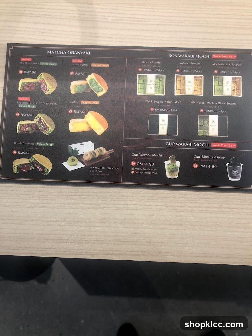 Matcha Obanyaki, Box Warabi Mochi, Cup Warabi Mochi