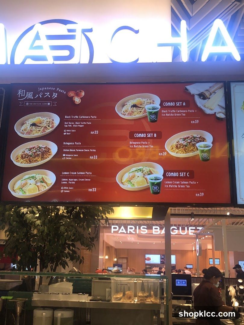 Japanese Pasta Menu