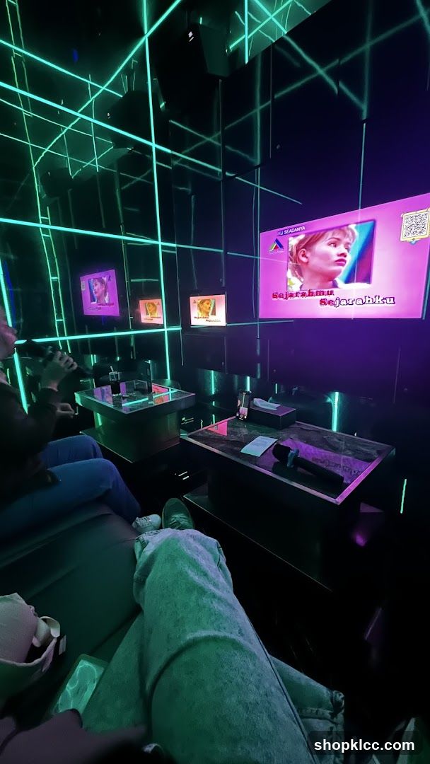 Karaoke Room with Screens and Microphones