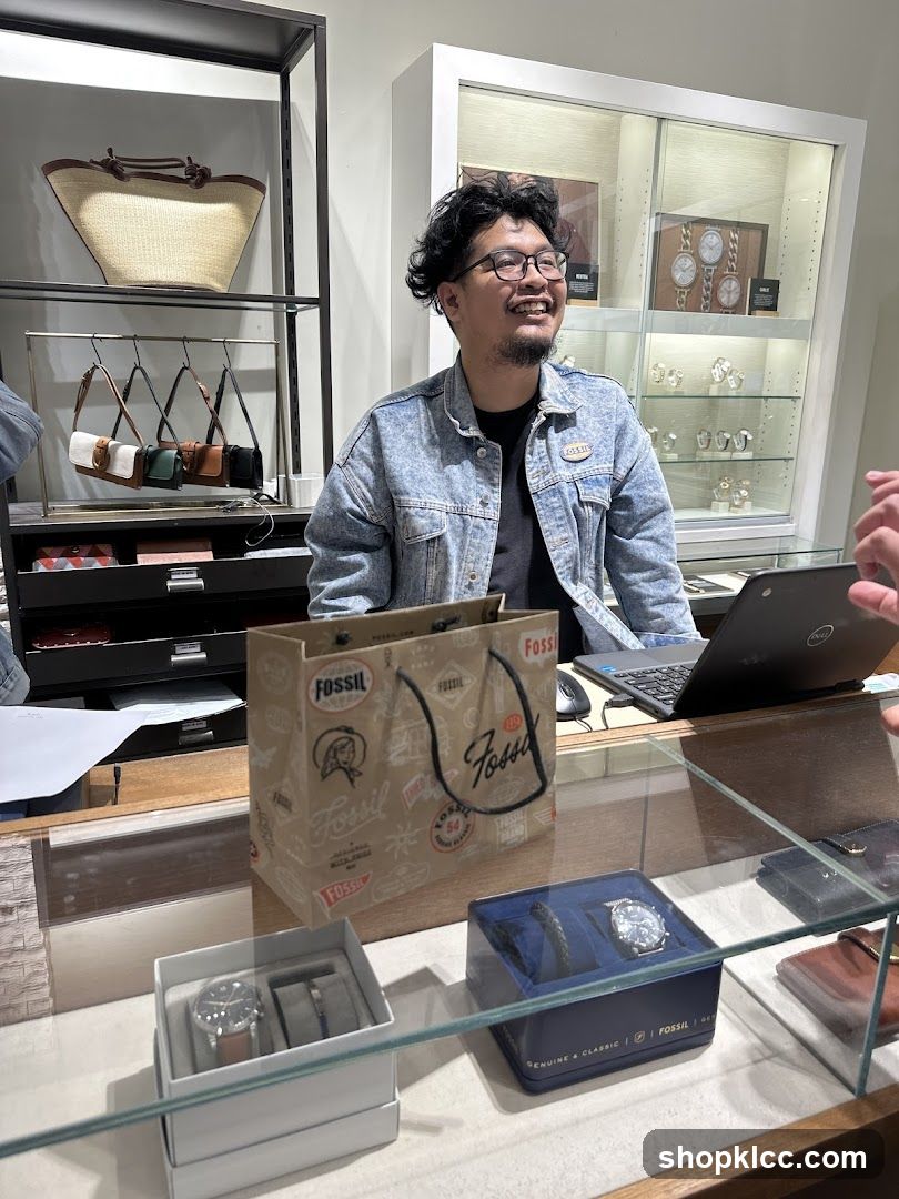 Sales associate at a Fossil store