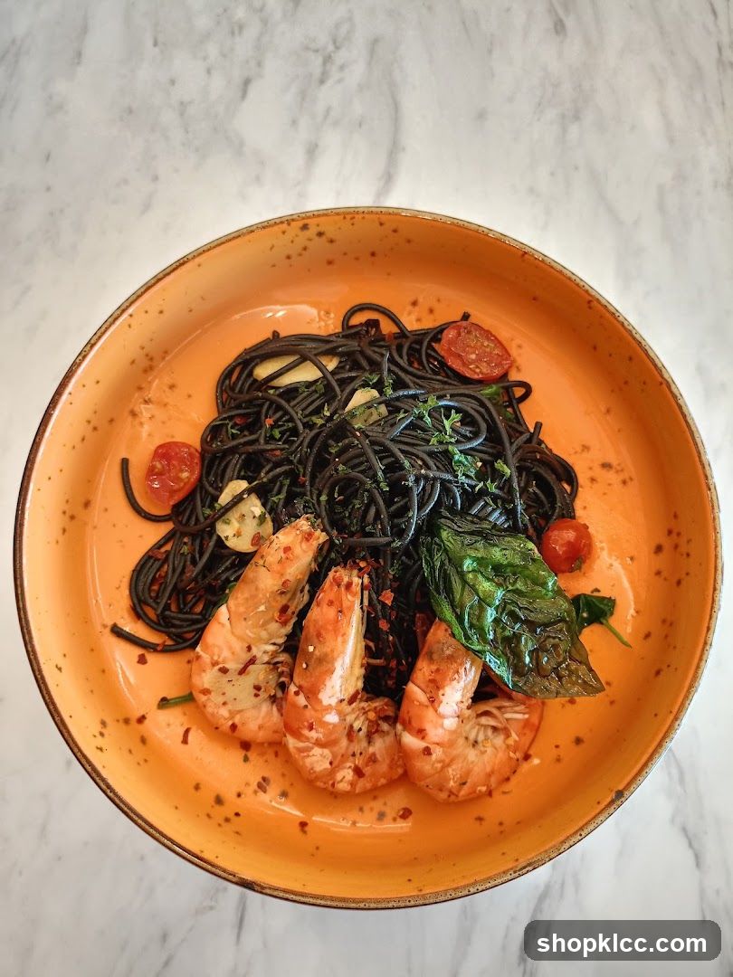 Black Spaghetti with Shrimp