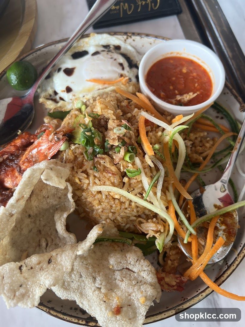 Nasi Goreng with Fried Egg and Prawns