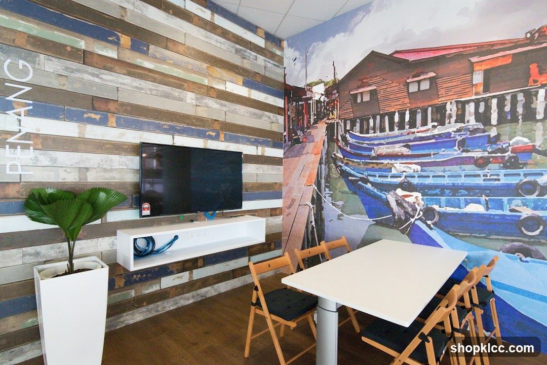Office Break Room with Penang Mural