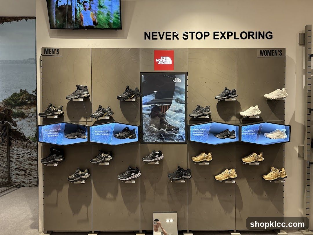 The North Face Shoe Display