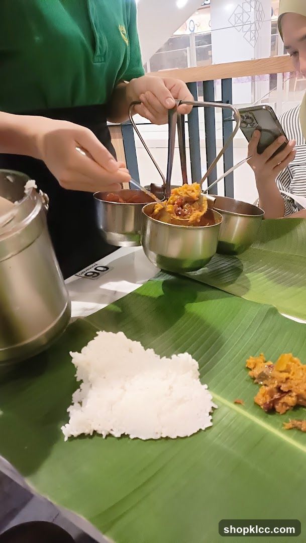 Indian Meal Served on Banana Leaf