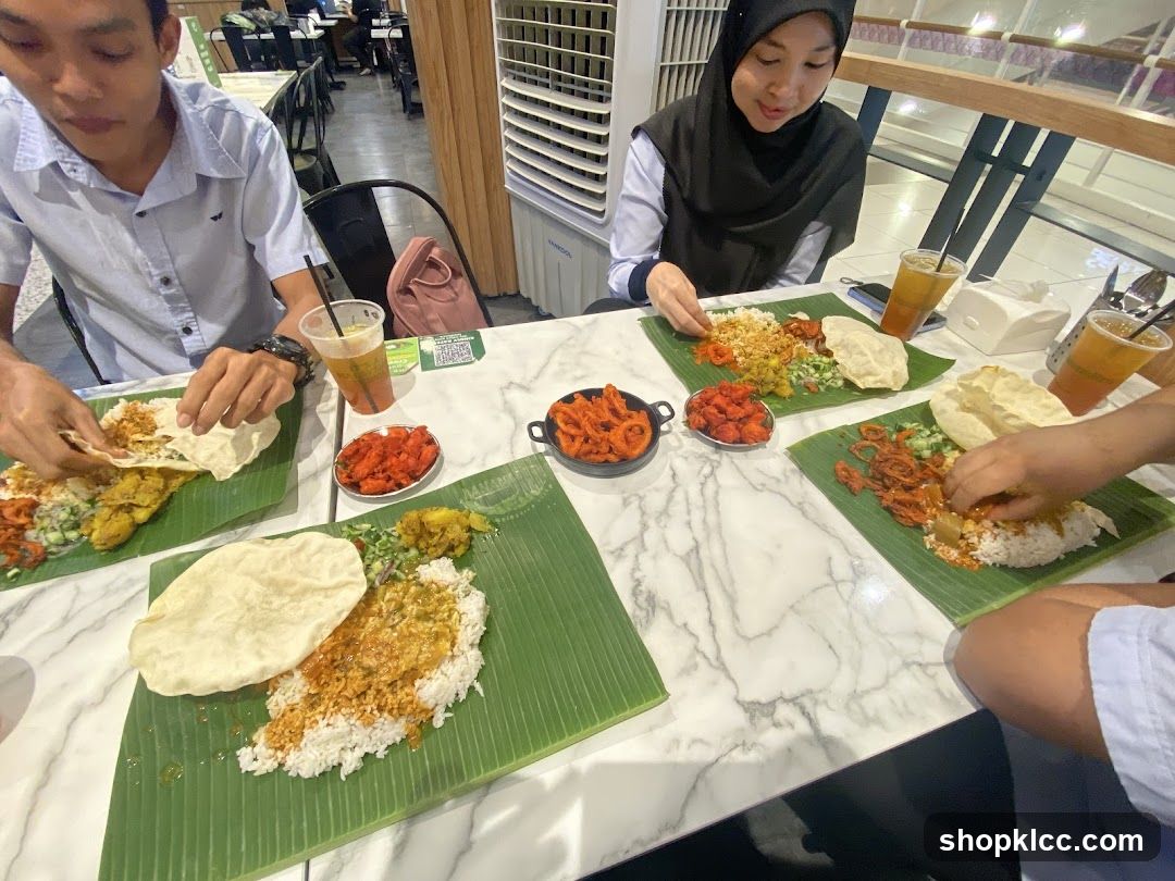 People eating Indian food