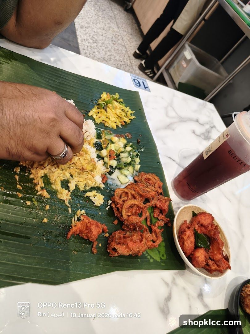 Indian Meal on Banana Leaf