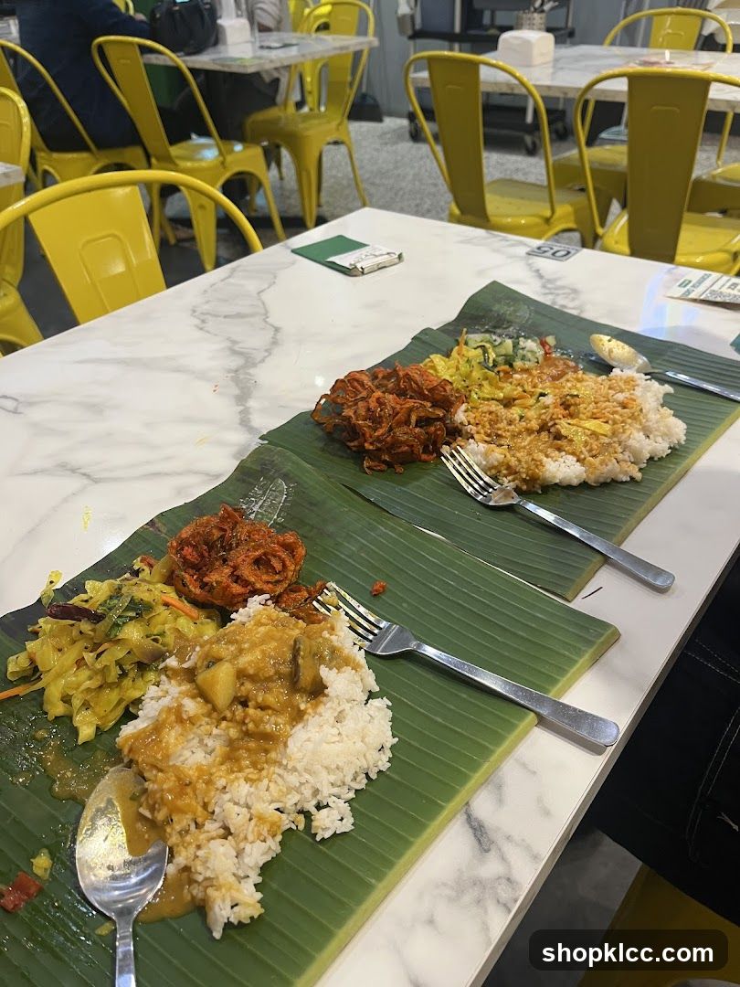 Indian Food Served on Banana Leaves