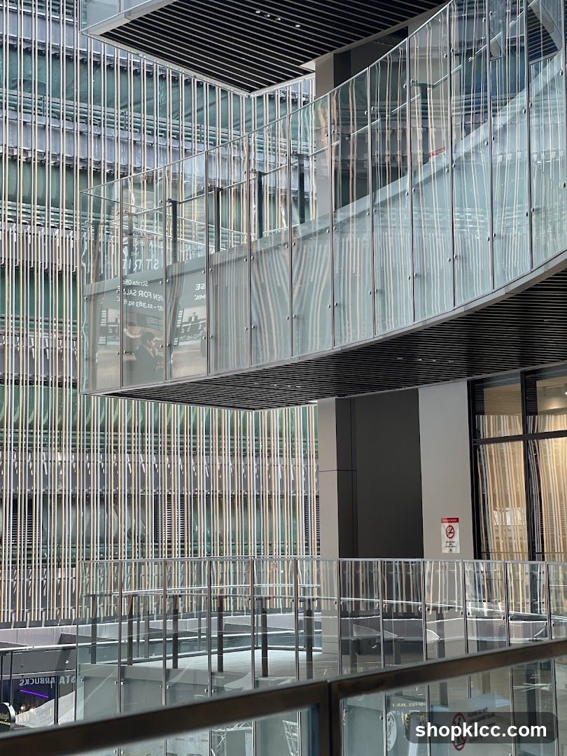 Modern Building Interior with Glass and Metal Accents