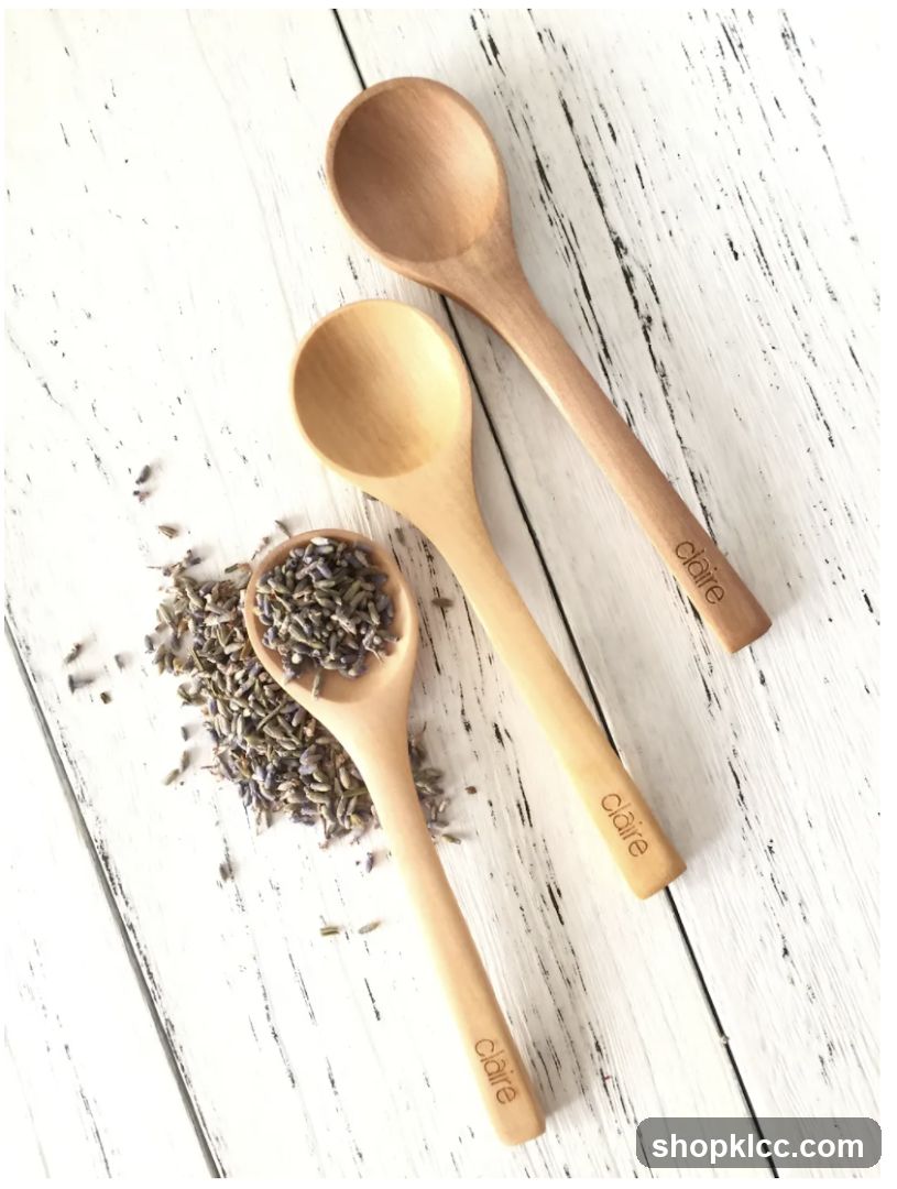 Wooden Spoons with Lavender