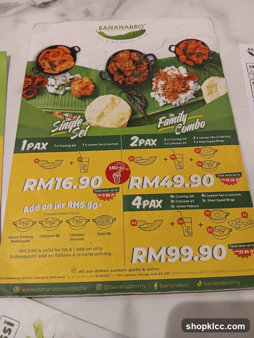 BANANABRO Menu