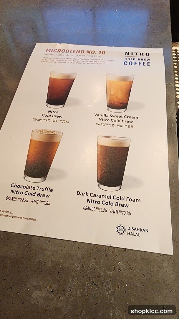 Nitro Cold Brew Menu