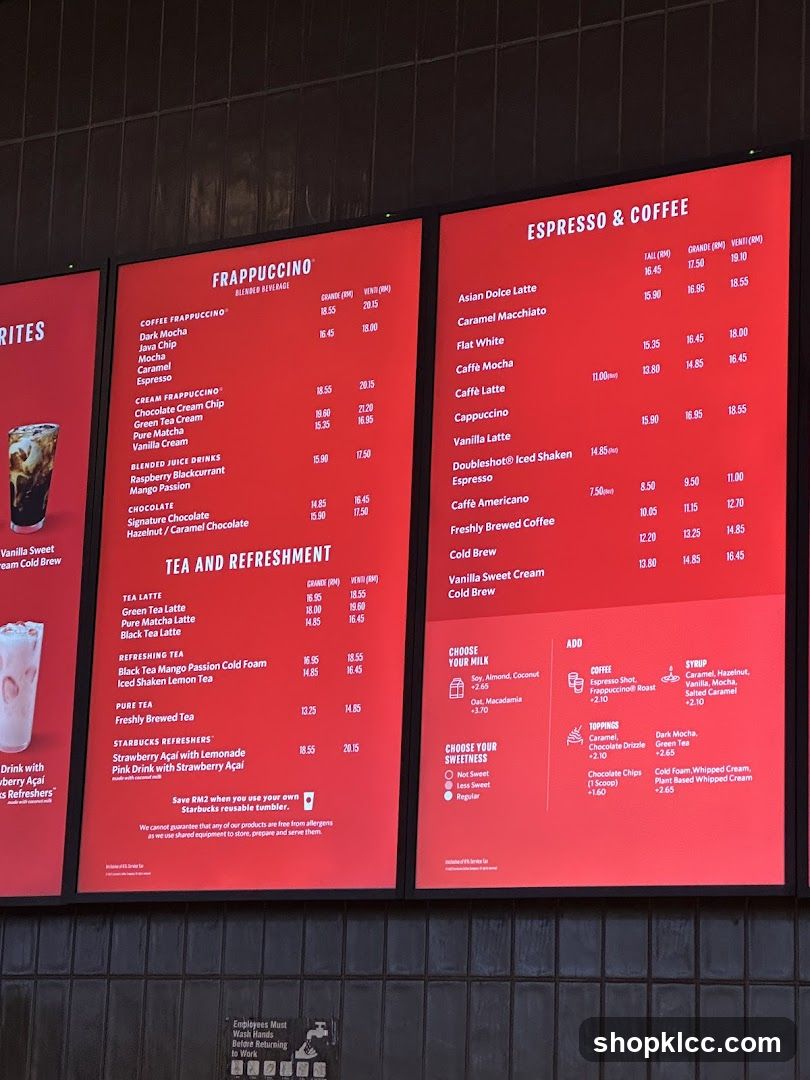 Starbucks Menu