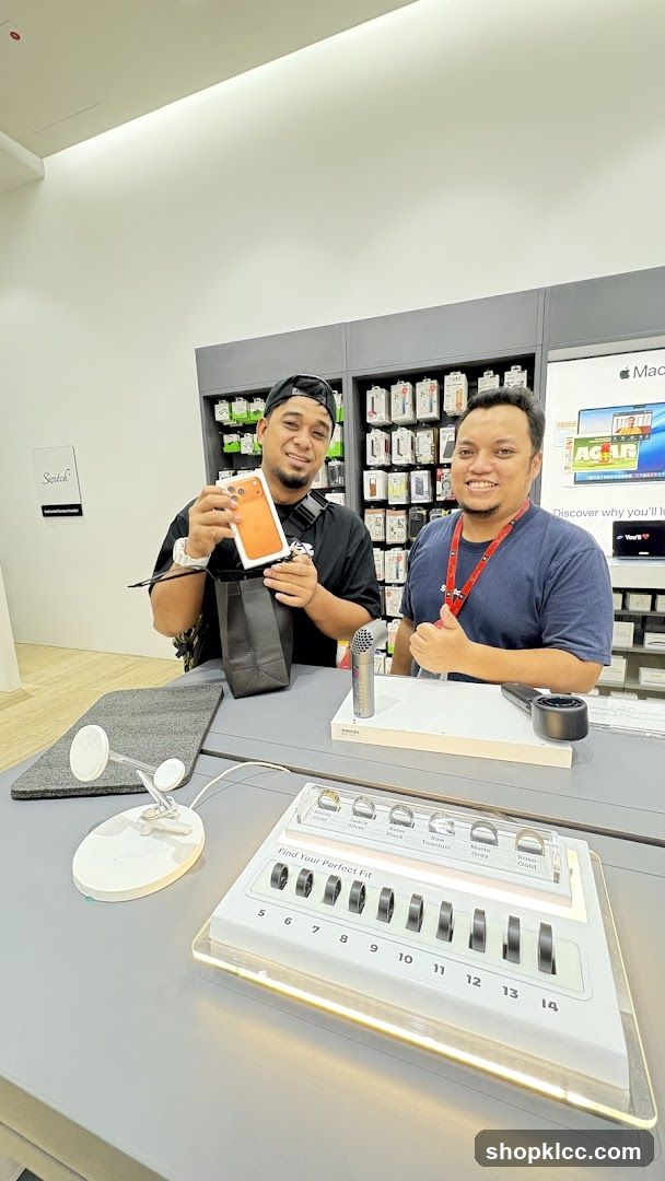 Customers in electronics store