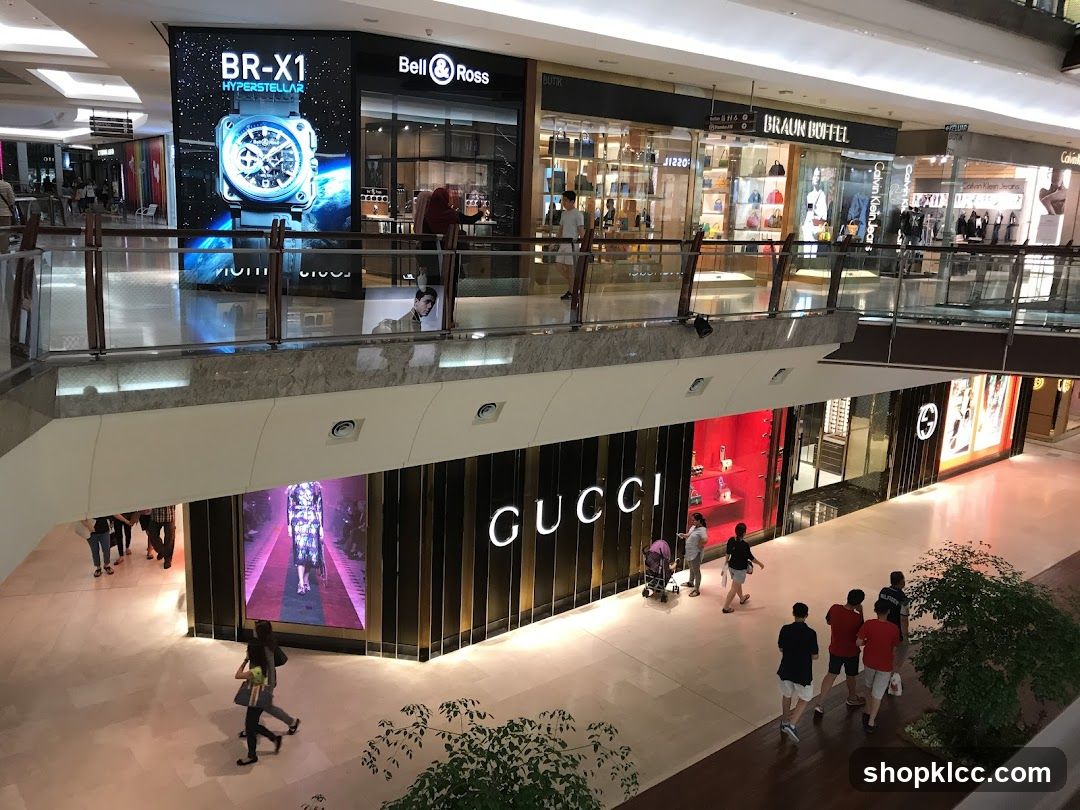 Mall Interior with Luxury Stores
