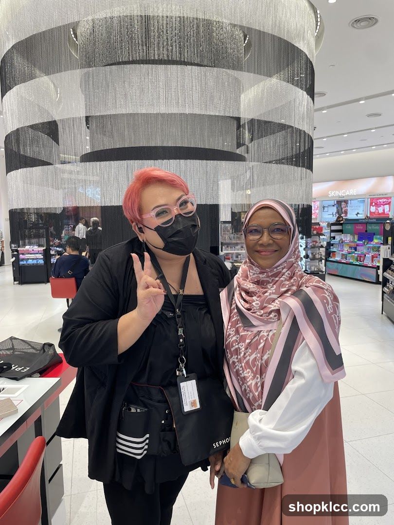 Two Women Posing in a Sephora Store